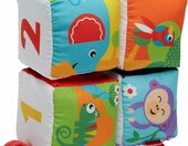 Fisher-Price Miękkie Klocki Sensoryczne GFC37 – 4 kostki dla niemowląt – zdjęcie 4