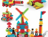 PicassoTiles Klocki Jeżyki Konstrukcyjne 116 elementów – zestaw do budowania – zdjęcie 1