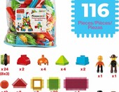 PicassoTiles Klocki Jeżyki Konstrukcyjne 116 elementów – zestaw do budowania – zdjęcie 3