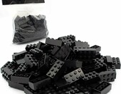 LEGO Basic Bricks 3001 – 100 pojedynczych klocków 2x4, czarne – zdjęcie 1