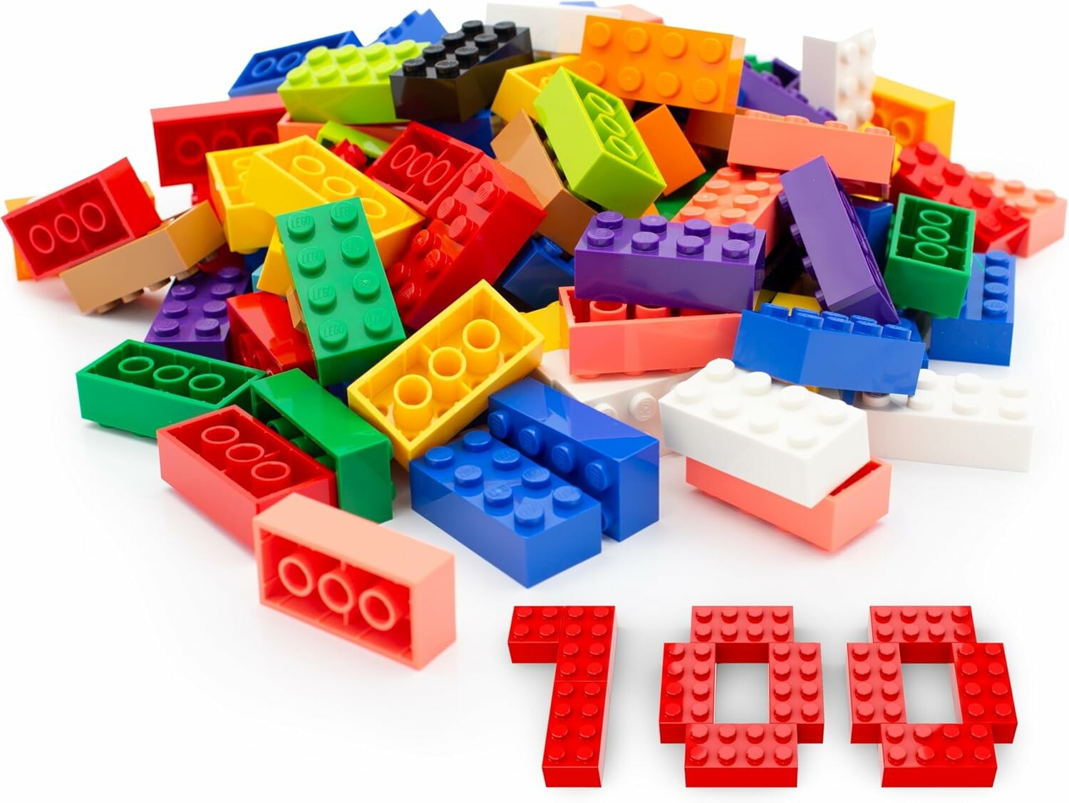 LEGO Classic Basic Bricks 3001 – 100 mieszanych kolorowych klocków 2x4