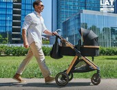 Kinderkraft ESME 3w1 wózek głęboki z gondolą i fotelikiem samochodowym, beżowy – zdjęcie 3