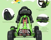 COSTWAY gokart na pedały dla dzieci, regulowane siedzisko, do 30 kg, zielony – zdjęcie 3
