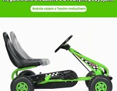 COSTWAY gokart na pedały dla dzieci, regulowane siedzisko, do 30 kg, zielony – zdjęcie 4