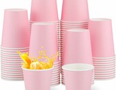 Kubeczki papierowe NatNarr różowe 260 ml, 100 sztuk, jednorazowe dla dzieci – zdjęcie 1