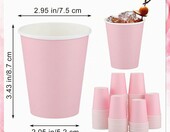 Kubeczki papierowe NatNarr różowe 260 ml, 100 sztuk, jednorazowe dla dzieci – zdjęcie 2