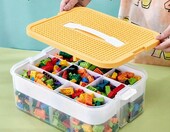 Utensy Pojemnik na klocki LEGO z pokrywką do budowania, 3 przegródki – zdjęcie 2