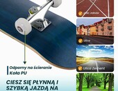 Deskorolka COSTWAY Cruiser 80x20 cm dla dzieci i młodzieży, niebieska – zdjęcie 5