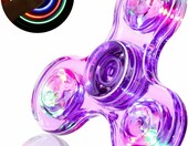 SCIONE fidget spinner LED świecący, kryształowy, liliowy – zdjęcie 1