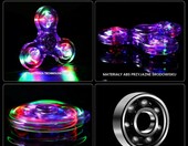 SCIONE fidget spinner LED świecący, kryształowy, liliowy – zdjęcie 3