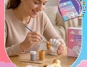 Zestaw do odlewania odcisków dłoni dziecka Chuckle, pamiątka 3D – zdjęcie 4
