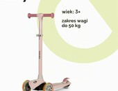 Hulajnoga trójkołowa Lionelo Jessy dla dzieci, koła LED, różowa – zdjęcie 2
