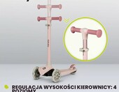 Hulajnoga trójkołowa Lionelo Jessy dla dzieci, koła LED, różowa – zdjęcie 4