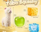 AIYONG Squishy Fun Box zestaw 4 gniotków dla dzieci, ser, kostki lodu, jabłko, alpaka – zdjęcie 2
