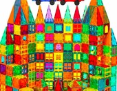 Wonder Toys Klocki magnetyczne 100 elementów – płytki konstrukcyjne dla dzieci – zdjęcie 1