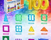 Wonder Toys Klocki magnetyczne 100 elementów – płytki konstrukcyjne dla dzieci – zdjęcie 2