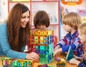 Wonder Toys Klocki magnetyczne 100 elementów – płytki konstrukcyjne dla dzieci – zdjęcie 3