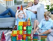Wonder Toys Klocki magnetyczne 100 elementów – płytki konstrukcyjne dla dzieci – zdjęcie 4