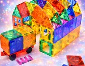 Wonder Toys Klocki magnetyczne 100 elementów – płytki konstrukcyjne dla dzieci – zdjęcie 5