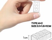 HIUME Klocki cegły 2x4 klasyczne 140 szt. – przezroczyste, kompatybilne – zdjęcie 4