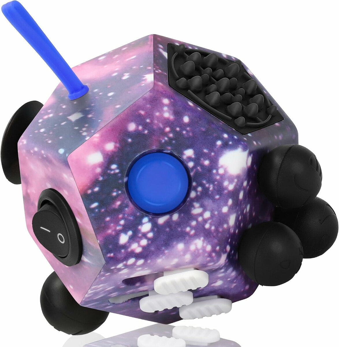 VCOSTORE Fidget Cube Galaxy – kostka antystresowa 12 funkcji, fioletowa