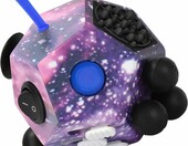 VCOSTORE Fidget Cube Galaxy – kostka antystresowa 12 funkcji, fioletowa – zdjęcie 1