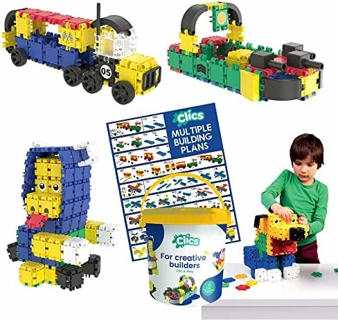 Clics Toys Bęben CD007 – klocki konstrukcyjne 275 elementów, 10 w 1
