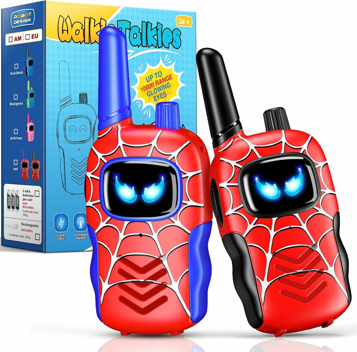 Toyokid Walkie Talkie Pająk - krótkofalówki dla dzieci, zestaw 2 szt.