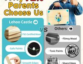Lehoo Castle Drewniana walizka narzędziowa dla dzieci, zestaw majsterkowicza – zdjęcie 5