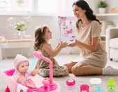 deAO Lalka niemowlęca z wanną i akcesoriami do kąpieli, 30 cm – zdjęcie 5