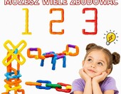 JICIKI Klocki słomki konstrukcyjne 136 elementów, rurki i kółka – zdjęcie 3