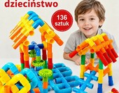 JICIKI Klocki słomki konstrukcyjne 136 elementów, rurki i kółka – zdjęcie 4