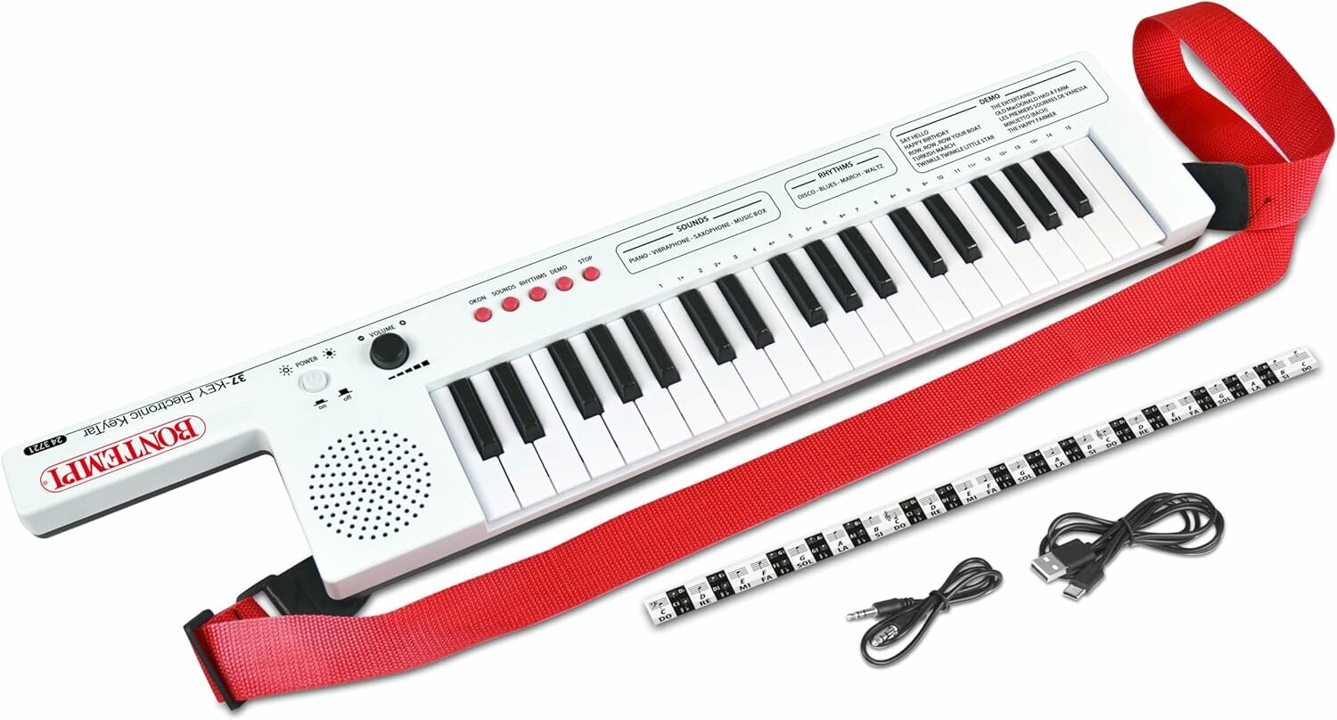 Bontempi Keytar elektroniczny 37 klawiszy - zabawkowy instrument muzyczny