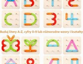 Coogam Drewniana tablica liter i cyfr – zabawka edukacyjna 26 elementów – zdjęcie 2