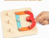 Coogam Drewniana tablica liter i cyfr – zabawka edukacyjna 26 elementów – zdjęcie 3