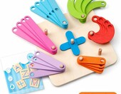 Coogam Drewniana tablica liter i cyfr – zabawka edukacyjna 26 elementów – zdjęcie 4