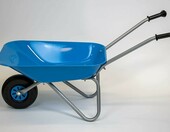 Rolly Toys Taczka dziecięca metalowa - zabawka ogrodowa niebiesko-srebrna – zdjęcie 4