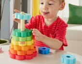 Fisher-Price Drewniana piramidka Kolorowe kwiatki, 10 elementów – zdjęcie 2