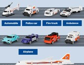 deAO Zestaw Lotnisko – samolot, helikopter i 9 pojazdów z matą – zdjęcie 5