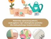 umu Zestaw narzędzi ogrodowych dla dzieci - drewniana konewka, szufelka, grabki – zdjęcie 2