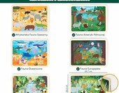 BONNYCO Drewniane puzzle Zwierzęta świata – 6 zestawów po 24 elementy – zdjęcie 2