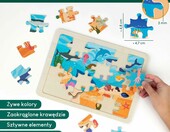 BONNYCO Drewniane puzzle Zwierzęta świata – 6 zestawów po 24 elementy – zdjęcie 3