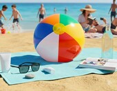 SHATCHI zestaw 4 piłek plażowych 61 cm, tęczowe kolory – zdjęcie 2