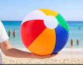 SHATCHI zestaw 4 piłek plażowych 61 cm, tęczowe kolory – zdjęcie 5