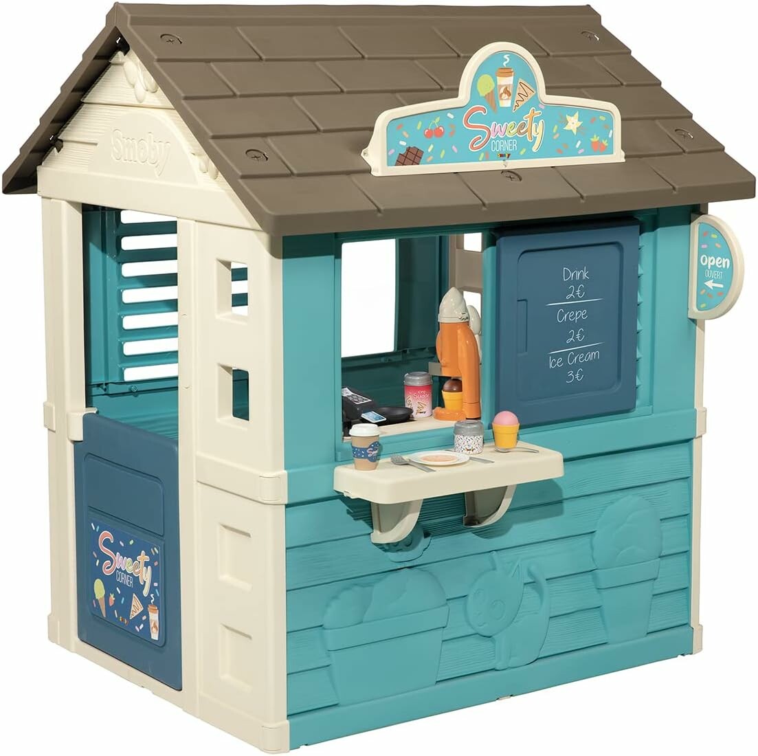 Smoby Domek ogrodowy Lodziarnia dla dzieci, 105x110x127 cm