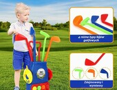 deAO zestaw mini golfa dla dzieci z wózkiem, 4 kije, piłki i otwory treningowe – zdjęcie 4