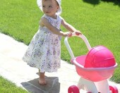 FANCY Wózek dla lalek do 36 cm - spacerówka różowa dla dzieci – zdjęcie 4