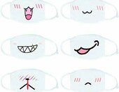 Xshelley Maseczki bawełniane dla dzieci - zestaw 6 szt., białe, unisex – zdjęcie 1