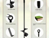 DBREAKS Kotwy gruntowe do trampoliny 38 cm - zestaw 4 szt., metalowe – zdjęcie 4