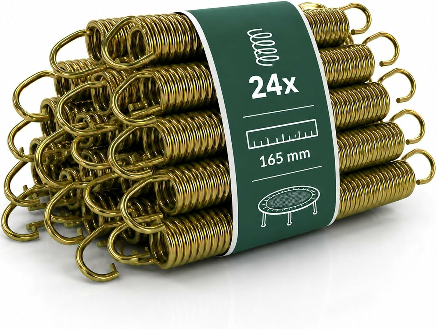 Arebos Sprężyny do trampoliny 165 mm - zestaw 24 szt., stal nierdzewna